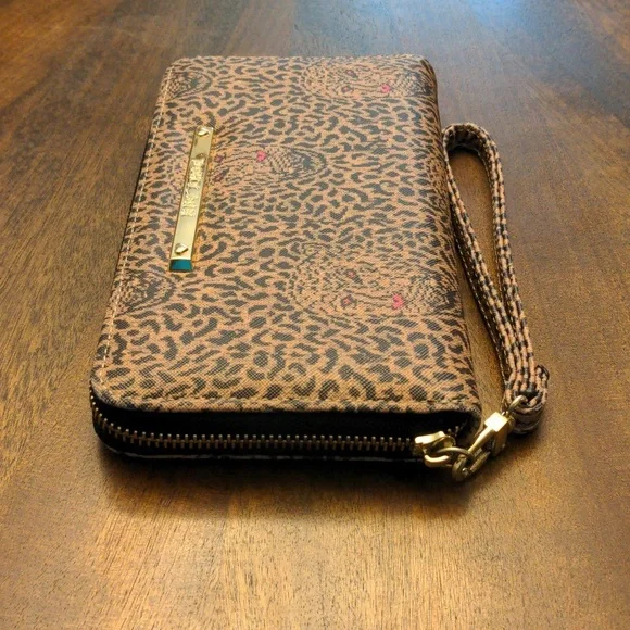 Betsey Johnson Leopard Print Zip-Around Wristlet Wallet - Picture 5 of 13